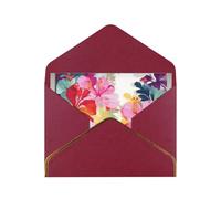 GDSHJKLW Hawaiian flower print Greeting Card with Dark Red Envelopes, 4x6 Thinking of You Cards Happy Birthday Wedding Invitation Blank Note Card for All Occasions