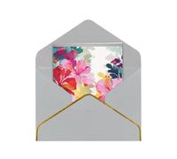 GDSHJKLW Hawaiian flower print Greeting Card with Light Grey Envelopes, 4x6 Thinking of You Cards Happy Birthday Wedding Invitation Blank Note Card for All Occasions