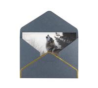 GDSHJKLW howling wolf Greeting Card with Black Envelopes, 4x6 Thinking of You Cards Happy Birthday Wedding Invitation Blank Note Card for All Occasions