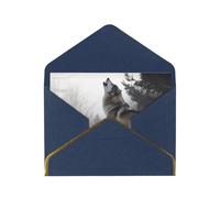 GDSHJKLW howling wolf Greeting Card with Blue Envelopes, 4x6 Thinking of You Cards Happy Birthday Wedding Invitation Blank Note Card for All Occasions