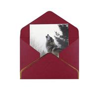 GDSHJKLW howling wolf Greeting Card with Dark Red Envelopes, 4x6 Thinking of You Cards Happy Birthday Wedding Invitation Blank Note Card for All Occasions