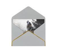 GDSHJKLW howling wolf Greeting Card with Light Grey Envelopes, 4x6 Thinking of You Cards Happy Birthday Wedding Invitation Blank Note Card for All Occasions