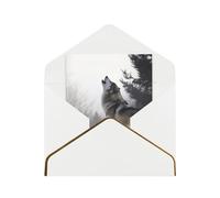 GDSHJKLW howling wolf Greeting Card with White Envelopes, 4x6 Thinking of You Cards Happy Birthday Wedding Invitation Blank Note Card for All Occasions