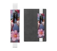 GDSHJKLW Humming Birds With Pink Elastic Band Pen Holder Detachable Pu Leather Pen Sleeve Pouch Journal Pencil Holder Pencil Case Office Supplies Gift For Hardcover Journals Notebooks Planners