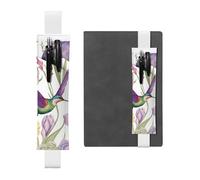 GDSHJKLW Hummingbirds Irises Flowers Elastic Band Pen Holder Detachable Pu Leather Pen Sleeve Pouch Journal Pencil Holder Pencil Case Office Supplies Gift For Hardcover Journals Notebooks Planners