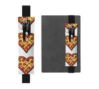 GDSHJKLW I Love Pizza Heart Elastic Band Pen Holder Detachable Pu Leather Pen Sleeve Pouch Journal Pencil Holder Pencil Case Office Supplies Gift For Hardcover Journals Notebooks Planners