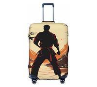 GDSHJKLW Karate Men Travel Luggage Cover Suitcase Protector Washable Elastic Suitcase Cover Anti-Scratch Luggage Protector Travel Suitcase Baggage Cover Fits 18-32 Inch Suitcase, Black, XL