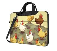 GDSHJKLW Laptop Shoulder Bag For Men Women,Waterproof Briefcase Messenger Bag A Brood Of Chickens Laptop Sleeve Bag W/Strap Handle, Black, 13 inch