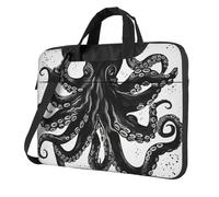 GDSHJKLW Laptop Shoulder Bag For Men Women,Waterproof Briefcase Messenger Bag Classic Black Octopus Laptop Sleeve Bag W/Strap Handle, Black, 13 inch