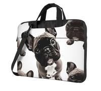 GDSHJKLW Laptop Shoulder Bag For Men Women,Waterproof Briefcase Messenger Bag French Bulldog2 Laptop Sleeve Bag W/Strap Handle, Black, 13 inch