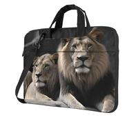 GDSHJKLW Laptop Shoulder Bag For Men Women,Waterproof Briefcase Messenger Bag Male And Female Lions Laptop Sleeve Bag W/Strap Handle, Black, 13 inch
