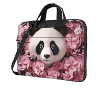 GDSHJKLW Laptop Shoulder Bag For Men Women,Waterproof Briefcase Messenger Bag Pink Panda Laptop Sleeve Bag W/Strap Handle, Black, 13 inch