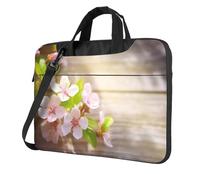 GDSHJKLW Laptop Shoulder Bag For Men Women,Waterproof Briefcase Messenger Bag Spring And Flower Laptop Sleeve Bag W/Strap Handle, Black, 14 inch