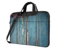 GDSHJKLW Laptop Shoulder Bag For Men Women,Waterproof Briefcase Messenger Bag Vintage Blue Wood Laptop Sleeve Bag W/Strap Handle, Black, 13 inch