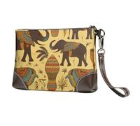 GDSHJKLW - Leather Clutch Purse for Women Women Cell Phone Clutch Wallet African Elephant Clutch Purse Zipper Purse Gifts for Women
