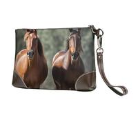 GDSHJKLW Leather Wristlet Clutch Purse For Women Ladies Cell Phone Pouch Bag Clutch Wallet Animales Horses Zipper Handbags Purse Gifts For Women