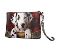 GDSHJKLW Leather Wristlet Clutch Purse For Women Ladies Cell Phone Pouch Bag Clutch Wallet Dalmatian Puppy Zipper Handbags Purse Gifts For Women