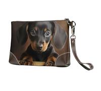 GDSHJKLW Leather Wristlet Clutch Purse For Women Ladies Cell Phone Pouch Bag Clutch Wallet Dog Dachshund Zipper Handbags Purse Gifts For Women