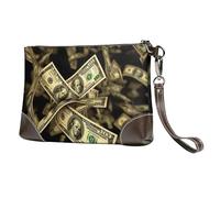 GDSHJKLW Leather Wristlet Clutch Purse For Women Ladies Cell Phone Pouch Bag Clutch Wallet Dollar Sign Money Zipper Handbags Purse Gifts For Women