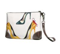 GDSHJKLW Leather Wristlet Clutch Purse For Women Ladies Cell Phone Pouch Bag Clutch Wallet High Heel Shoes Zipper Handbags Purse Gifts For Women