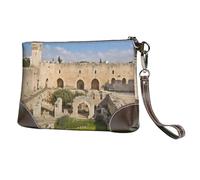 GDSHJKLW Leather Wristlet Clutch Purse For Women Ladies Cell Phone Pouch Bag Clutch Wallet Israel At The Tower Of David Zipper Handbags Purse Gifts For Women