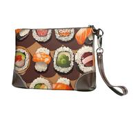 GDSHJKLW Leather Wristlet Clutch Purse For Women Ladies Cell Phone Pouch Bag Clutch Wallet Many Sushi Food Zipper Handbags Purse Gifts For Women