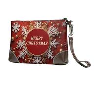 GDSHJKLW Leather Wristlet Clutch Purse For Women Ladies Cell Phone Pouch Bag Clutch Wallet Merry Christmas Too Zipper Handbags Purse Gifts For Women