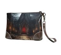 GDSHJKLW Leather Wristlet Clutch Purse For Women Ladies Cell Phone Pouch Bag Clutch Wallet Old Crypt Zipper Handbags Purse Gifts For Women