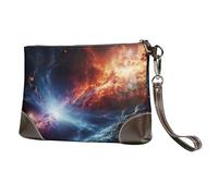 GDSHJKLW Leather Wristlet Clutch Purse For Women Ladies Cell Phone Pouch Bag Clutch Wallet Outer Space Stars Zipper Handbags Purse Gifts For Women