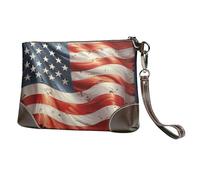 GDSHJKLW Leather Wristlet Clutch Purse For Women Ladies Cell Phone Pouch Bag Clutch Wallet Stars And Stripes Zipper Handbags Purse Gifts For Women