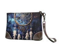 GDSHJKLW Leather Wristlet Clutch Purse For Women Ladies Cell Phone Pouch Bag Clutch Wallet White Fantasy Dream Catcher Zipper Handbags Purse Gifts For Women