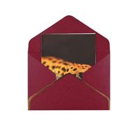 GDSHJKLW Leopard Little Gecko Greeting Card with Dark Red Envelopes, 4x6 Thinking of You Cards Happy Birthday Wedding Invitation Blank Note Card for All Occasions