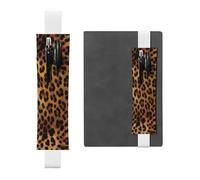 GDSHJKLW Leopard Skin Elastic Band Pen Holder Detachable Pu Leather Pen Sleeve Pouch Journal Pencil Holder Pencil Case Office Supplies Gift For Hardcover Journals Notebooks Planners