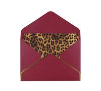 GDSHJKLW Leopard Skin Greeting Card with Dark Red Envelopes, 4x6 Thinking of You Cards Happy Birthday Wedding Invitation Blank Note Card for All Occasions
