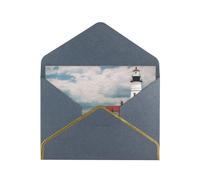 GDSHJKLW Lighthouse Backdrop Greeting Card with Black Envelopes, 4x6 Thinking of You Cards Happy Birthday Wedding Invitation Blank Note Card for All Occasions