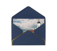GDSHJKLW Lighthouse Backdrop Greeting Card with Blue Envelopes, 4x6 Thinking of You Cards Happy Birthday Wedding Invitation Blank Note Card for All Occasions