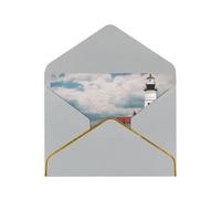 GDSHJKLW Lighthouse Backdrop Greeting Card with Light Grey Envelopes, 4x6 Thinking of You Cards Happy Birthday Wedding Invitation Blank Note Card for All Occasions