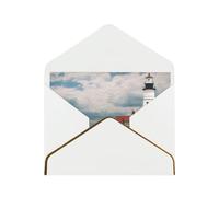 GDSHJKLW Lighthouse Backdrop Greeting Card with White Envelopes, 4x6 Thinking of You Cards Happy Birthday Wedding Invitation Blank Note Card for All Occasions