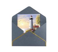 GDSHJKLW Lighthouse Diamond Painting Greeting Card with Black Envelopes, 4x6 Thinking of You Cards Happy Birthday Wedding Invitation Blank Note Card for All Occasions