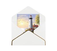 GDSHJKLW Lighthouse Diamond Painting Greeting Card with White Envelopes, 4x6 Thinking of You Cards Happy Birthday Wedding Invitation Blank Note Card for All Occasions