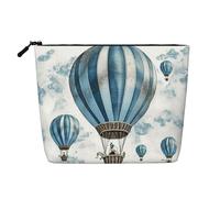 Gdshjklw Linen Makeup Bag For Women, Waterproof Travel Cosmetic Organizer Lightweight Zipper Travel Toiletry Bag Organizer Blue Hot Air Balloon Makeup Brushes Storage Bag