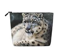 Gdshjklw Linen Makeup Bag For Women, Waterproof Travel Cosmetic Organizer Lightweight Zipper Travel Toiletry Bag Organizer Snow Leopard Makeup Brushes Storage Bag
