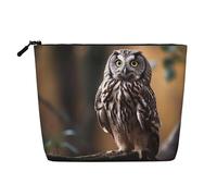 GDSHJKLW Linen Makeup Bag For Women, Waterproof Travel Cosmetic Organizer Lightweight Zipper Travel Toiletry Bag Organizer Owl Standing On The Tree Makeup Brushes Storage Bag