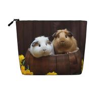 Gdshjklw Linen Makeup Bag For Women, Waterproof Travel Cosmetic Organizer Lightweight Zipper Travel Toiletry Bag Organizer Guinea Pigs Makeup Brushes Storage Bag