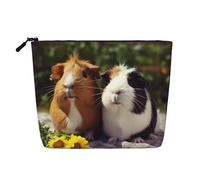 Gdshjklw Linen Makeup Bag For Women, Waterproof Travel Cosmetic Organizer Lightweight Zipper Travel Toiletry Bag Organizer Guinea Pigs Funny Makeup Brushes Storage Bag