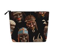 Gdshjklw Linen Makeup Bag For Women, Waterproof Travel Cosmetic Organizer Lightweight Zipper Travel Toiletry Bag Organizer African Ritual Ethnic Tribal Makeup Brushes Storage Bag