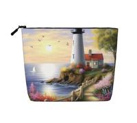 Gdshjklw Linen Makeup Bag For Women, Waterproof Travel Cosmetic Organizer Lightweight Zipper Travel Toiletry Bag Organizer Lighthouse Diamond Painting Makeup Brushes Storage Bag