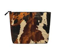 GDSHJKLW Linen Makeup Bag For Women, Waterproof Travel Cosmetic Organizer Lightweight Zipper Travel Toiletry Bag Organizer Abstract Cow Skin Makeup Brushes Storage Bag
