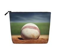 Gdshjklw Linen Makeup Bag For Women, Waterproof Travel Cosmetic Organizer Lightweight Zipper Travel Toiletry Bag Organizer Baseball Makeup Brushes Storage Bag