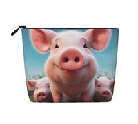 Gdshjklw Linen Makeup Bag For Women, Waterproof Travel Cosmetic Organizer Lightweight Zipper Travel Toiletry Bag Organizer Smiling Makeup Brushes Storage Bag